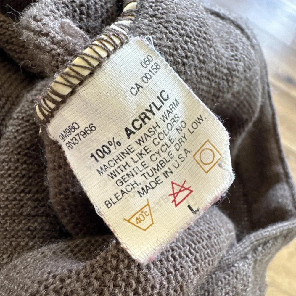 Vintage Jantzen Cardigan Sweater Mens L‎ Brown Acrylic Knit 90s Classic Grandpa